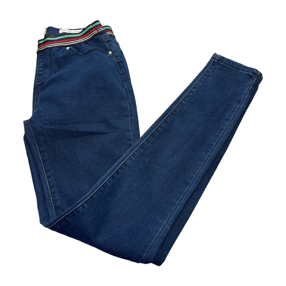 Jessica Simpson Jeans Girl's 16 Blue Dark Wash Denim Elastic Waist Skinny Leg - Picture 1 of 8